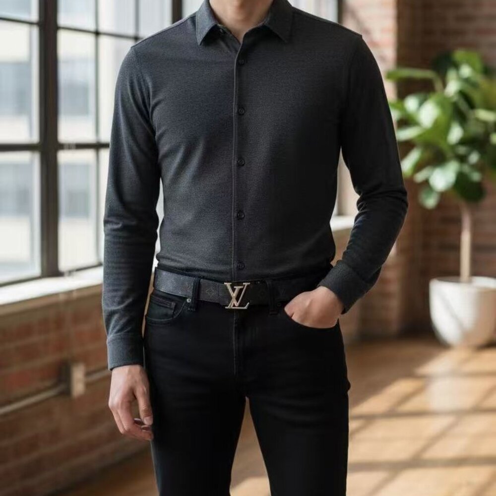 LV Belts 95cm fit for 30-34 Silver Logo - Picture 5 of 5